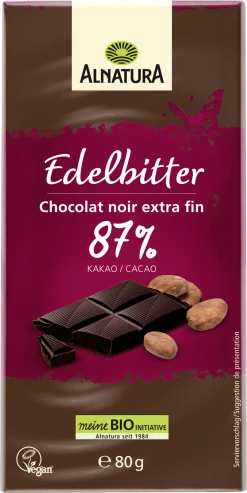 Alnatura Bio Edelbitter-Schokolade 87 % Kakao