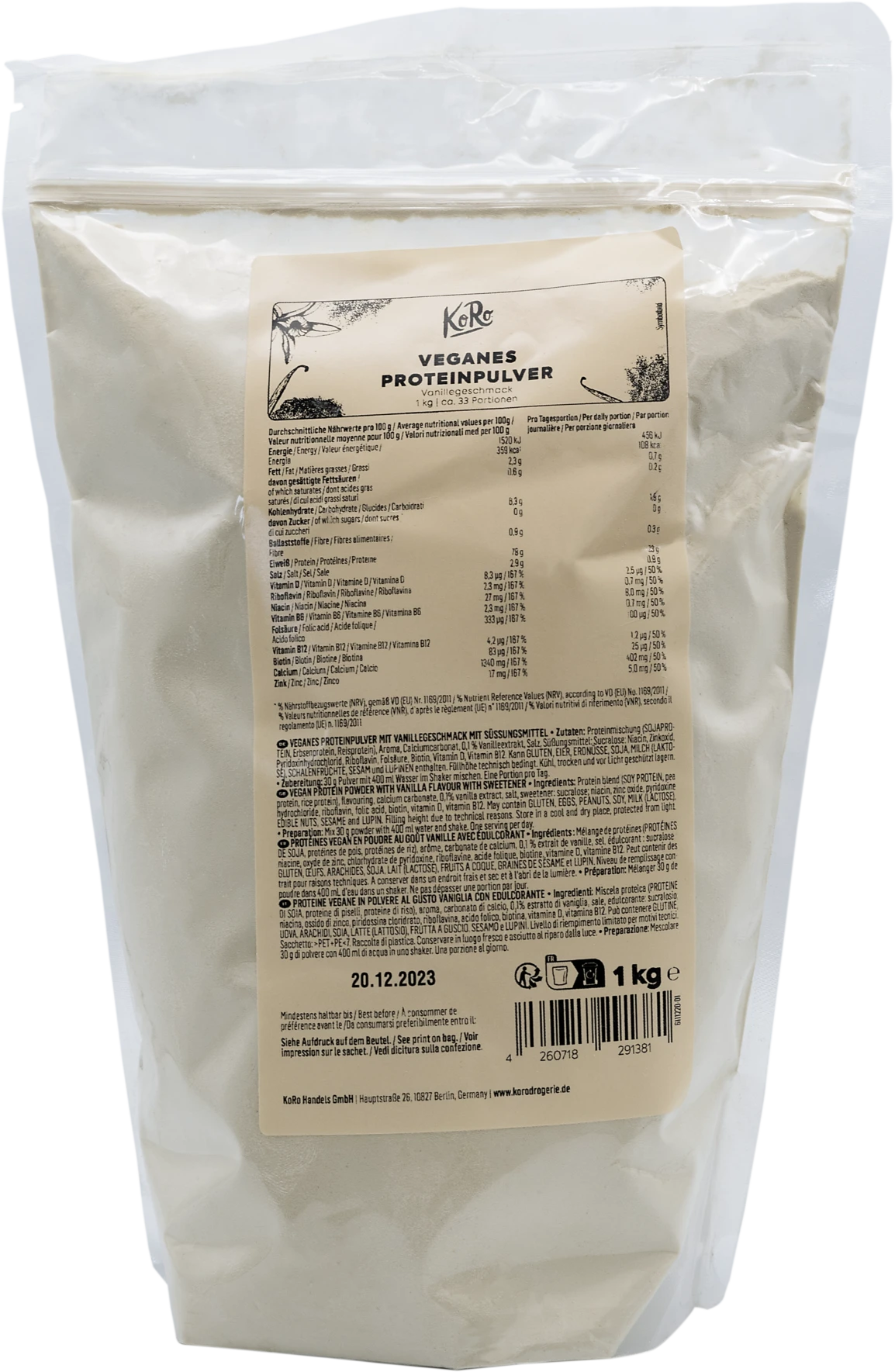 KoRo Veganes Protein Pulver Vanille 3 KoRo Veganes Protein Pulver Vanille