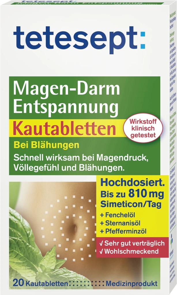 Tetesept Magen-Darm Entspannung Kautabletten 3 Tetesept Magen-Darm Entspannung Kautabletten