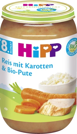 Hipp Bio Menü Reis Mit Karotten & Bio-Pute