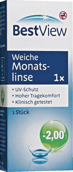 BestView Weiche Monatslinse -2,00