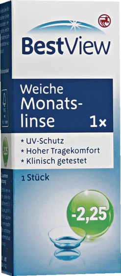BestView Weiche Monatslinse -2,25