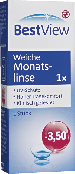 BestView Weiche Monatslinse -3,50