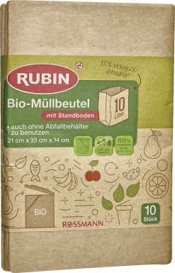 RUBIN Bio-Müllbeutel Mit Standboden 10 L