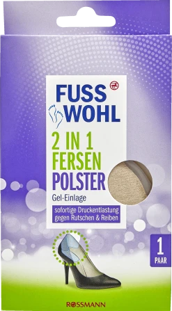 FUSSWOHL 2in1 Fersenpolster Gel-Einlage