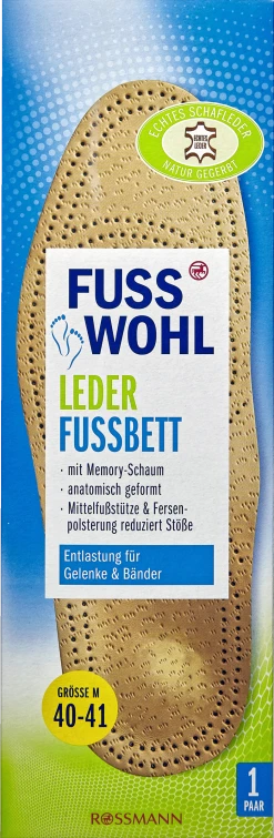 FUSSWOHL Leder Fußbett Gr. M 40-41