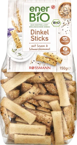 EnerBiO Dinkel Sticks Sesam & Schwarzkümmel