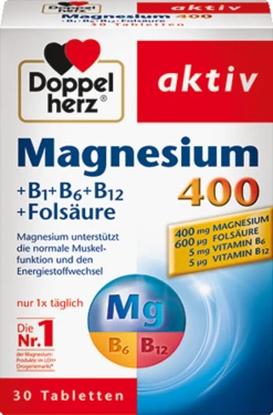 Doppelherz Aktiv Magnesium 400 +B1 +B6 +B12 +Folsäure