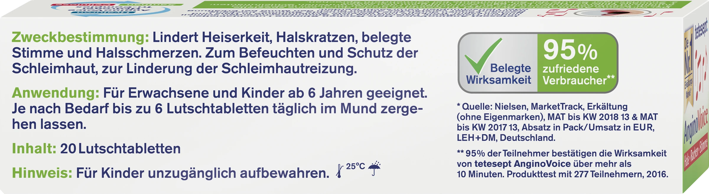 Tetesept AnginoVoice Hals Rachen Stimme 20 Lutschtabletten Kirsche 8 Tetesept AnginoVoice Hals Rachen Stimme 20 Lutschtabletten Kirsche – Bild 6