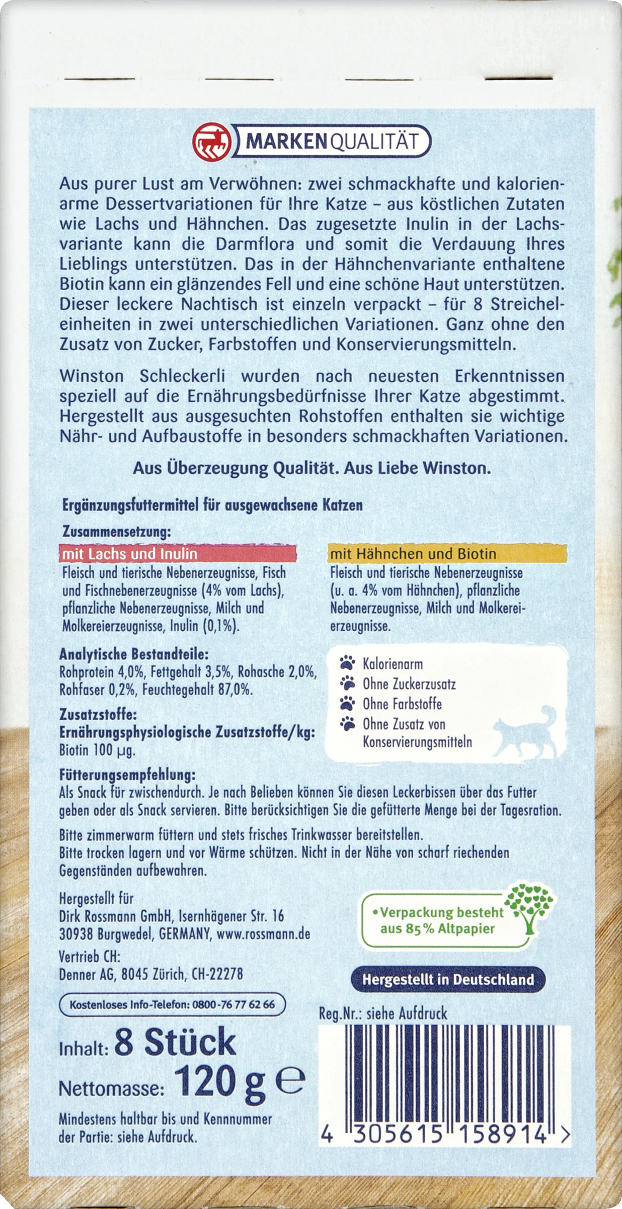 Winston 2x4 Schleckerli Mit Lachs & Inulin, Mit Hähnchen & Biotin 4 Winston 2x4 Schleckerli Mit Lachs & Inulin, Mit Hähnchen & Biotin – Bild 2