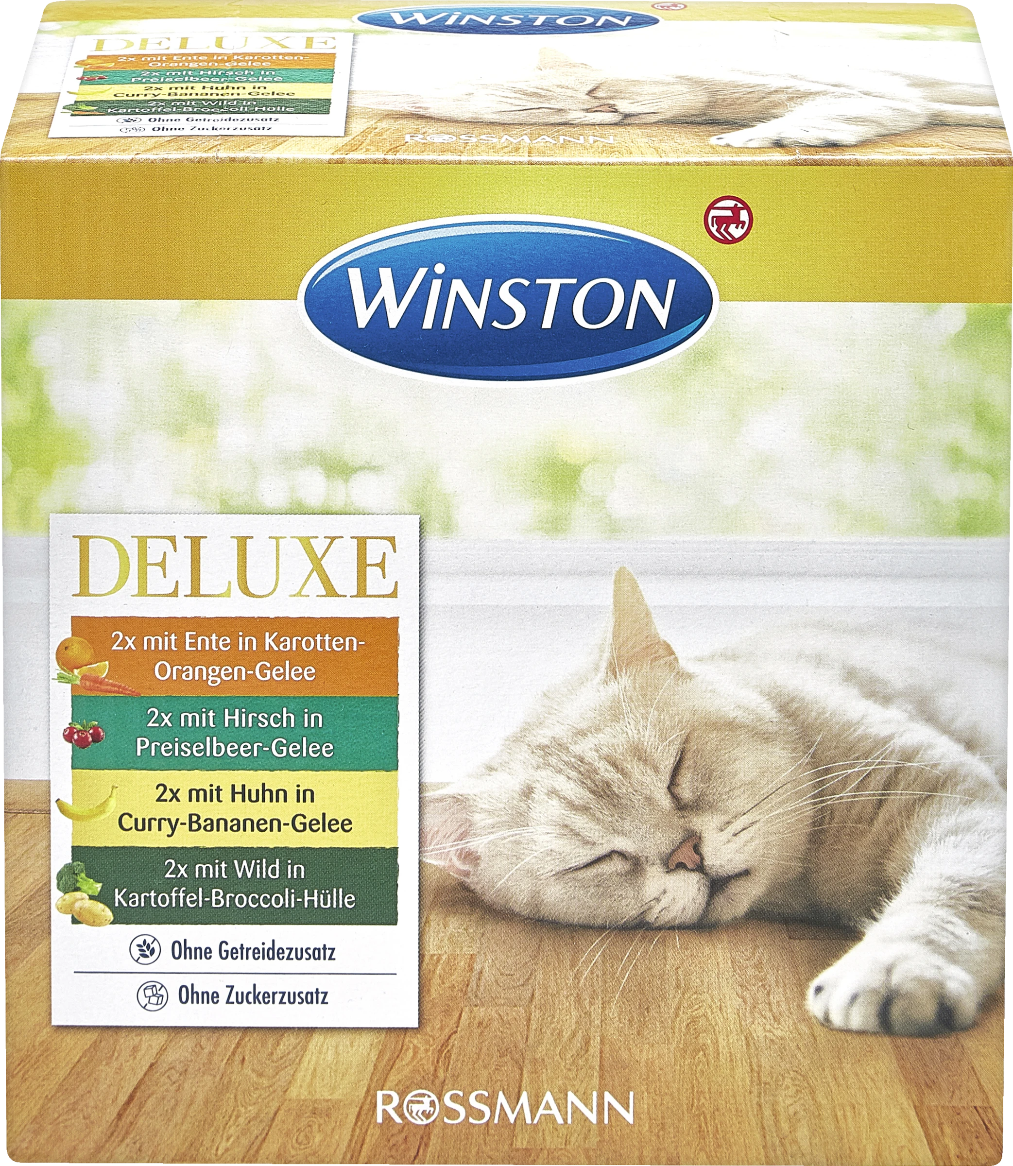 Winston Deluxe Multipack Ente In Karotten-Orangen-Gelee, Hirsch In Preiselbeer-Gelee, Huhn In Curry-Bananen- 3 Winston Deluxe Multipack Ente In Karotten-Orangen-Gelee, Hirsch In Preiselbeer-Gelee, Huhn In Curry-Bananen-