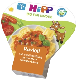 Hipp Bio Kinder Ravioli Tomaten-Gemüse Sauce