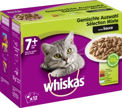 WHISKAS 7+ Gemischte Auswahl In Sauce Multipack