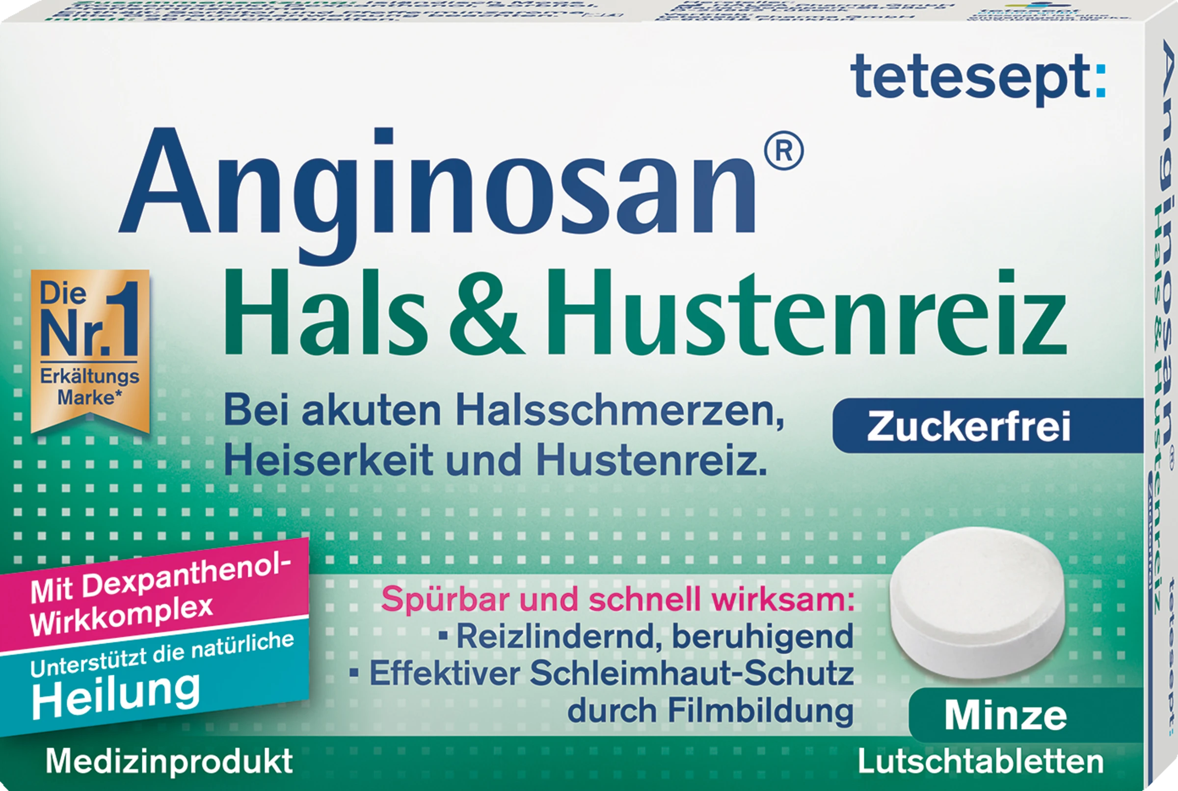 Tetesept Anginosan Hals & Hustenreiz Lutschtabletten Minze 3 Tetesept Anginosan Hals & Hustenreiz Lutschtabletten Minze