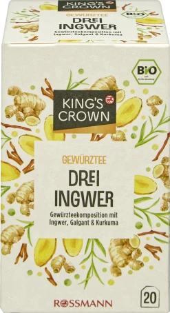 KING'S CROWN Bio Kräutertee Drei Ingwer