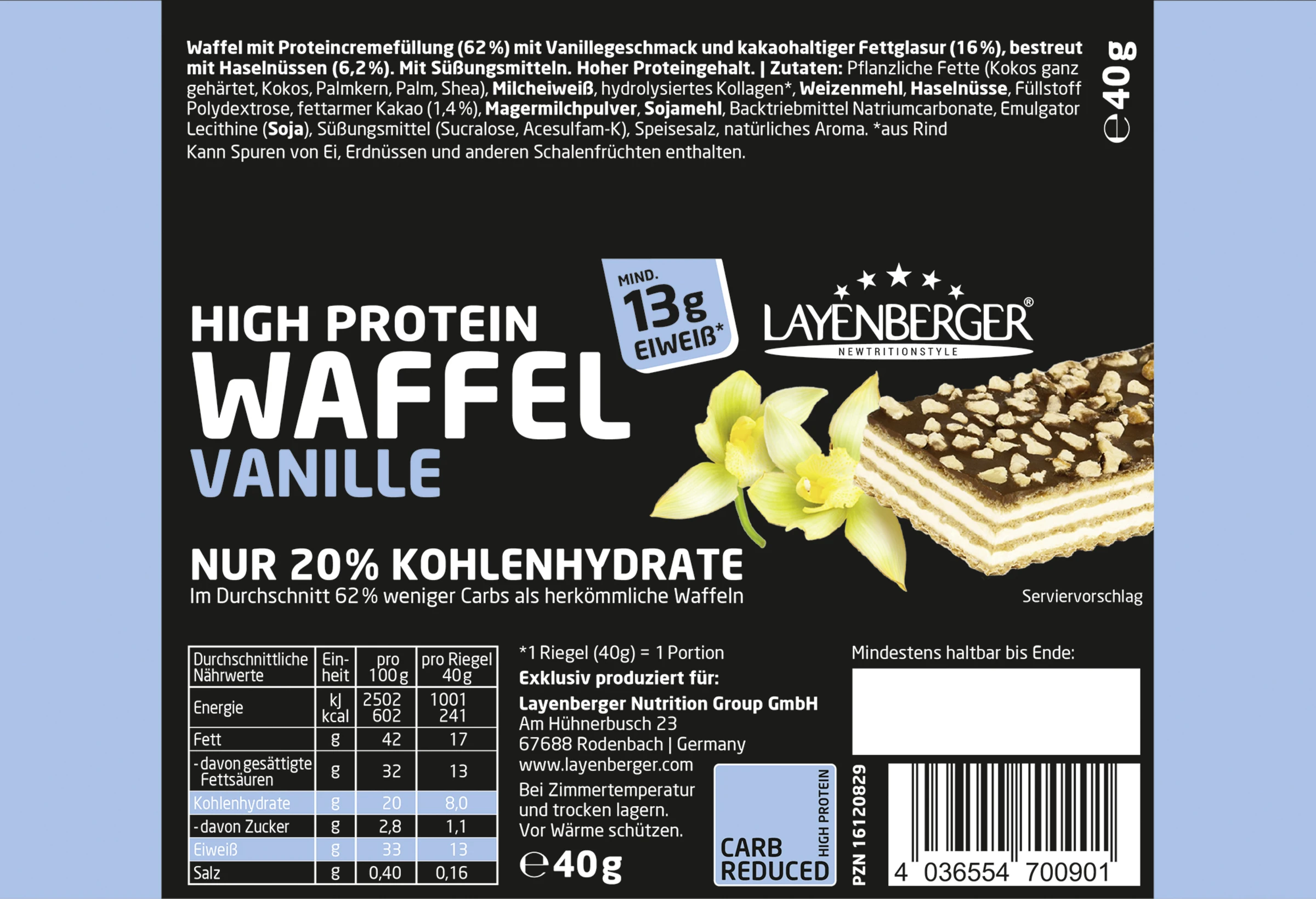 Layenberger High Protein Waffel Vanille 4 Layenberger High Protein Waffel Vanille – Bild 2