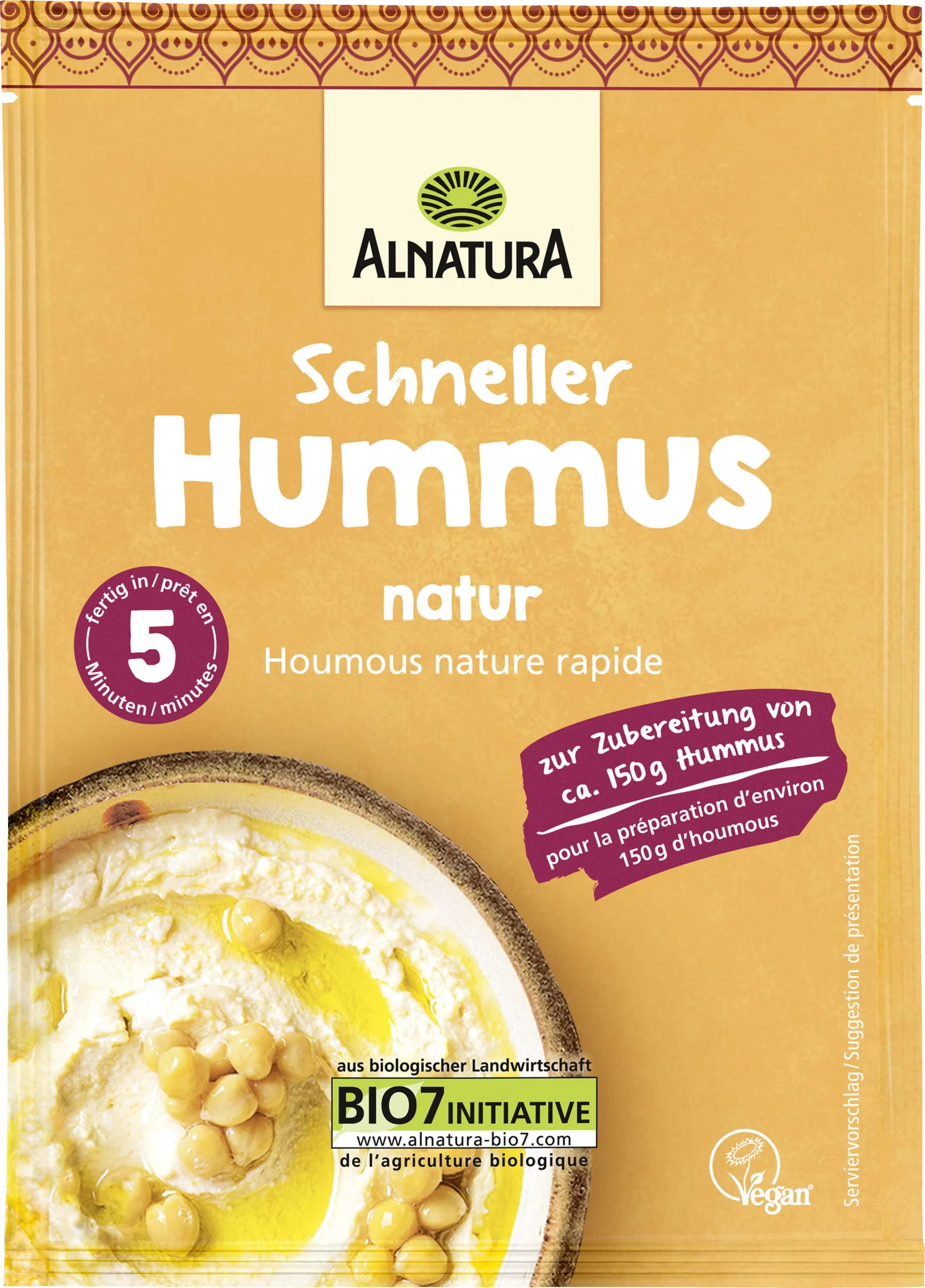 Alnatura Schneller Hummus Natur 3 Alnatura Schneller Hummus Natur