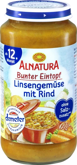 Alnatura Bio Bunter Eintopf Linsengemüse Mit Rind