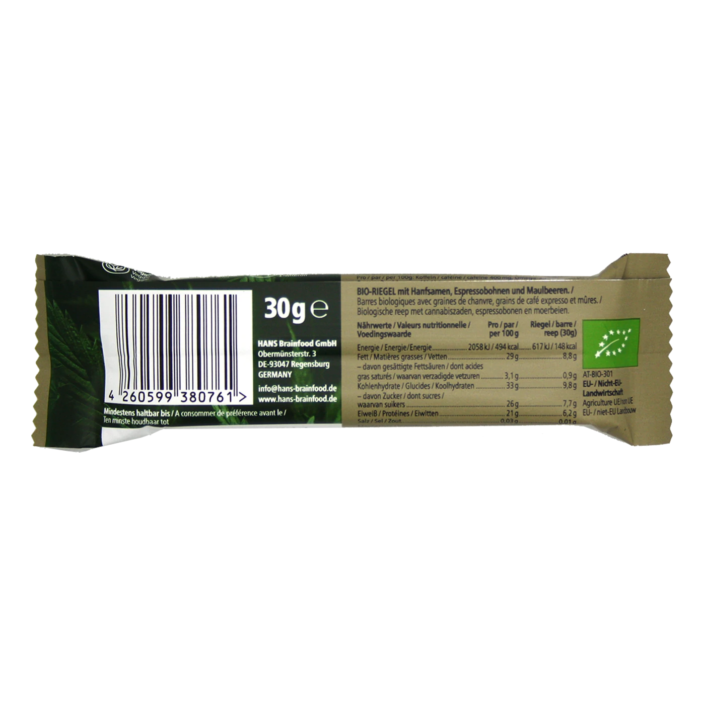 HANS Brainfood Bio Hanfriegel Espresso Crunch 4 HANS Brainfood Bio Hanfriegel Espresso Crunch – Bild 2