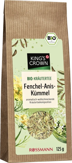 KING'S CROWN BIO Kräutertee Fenchel-Anis-Kümmel
