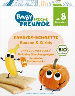 Erdbär Bio Freche Freunde Knusper-Schnitte Banane & Kürbis