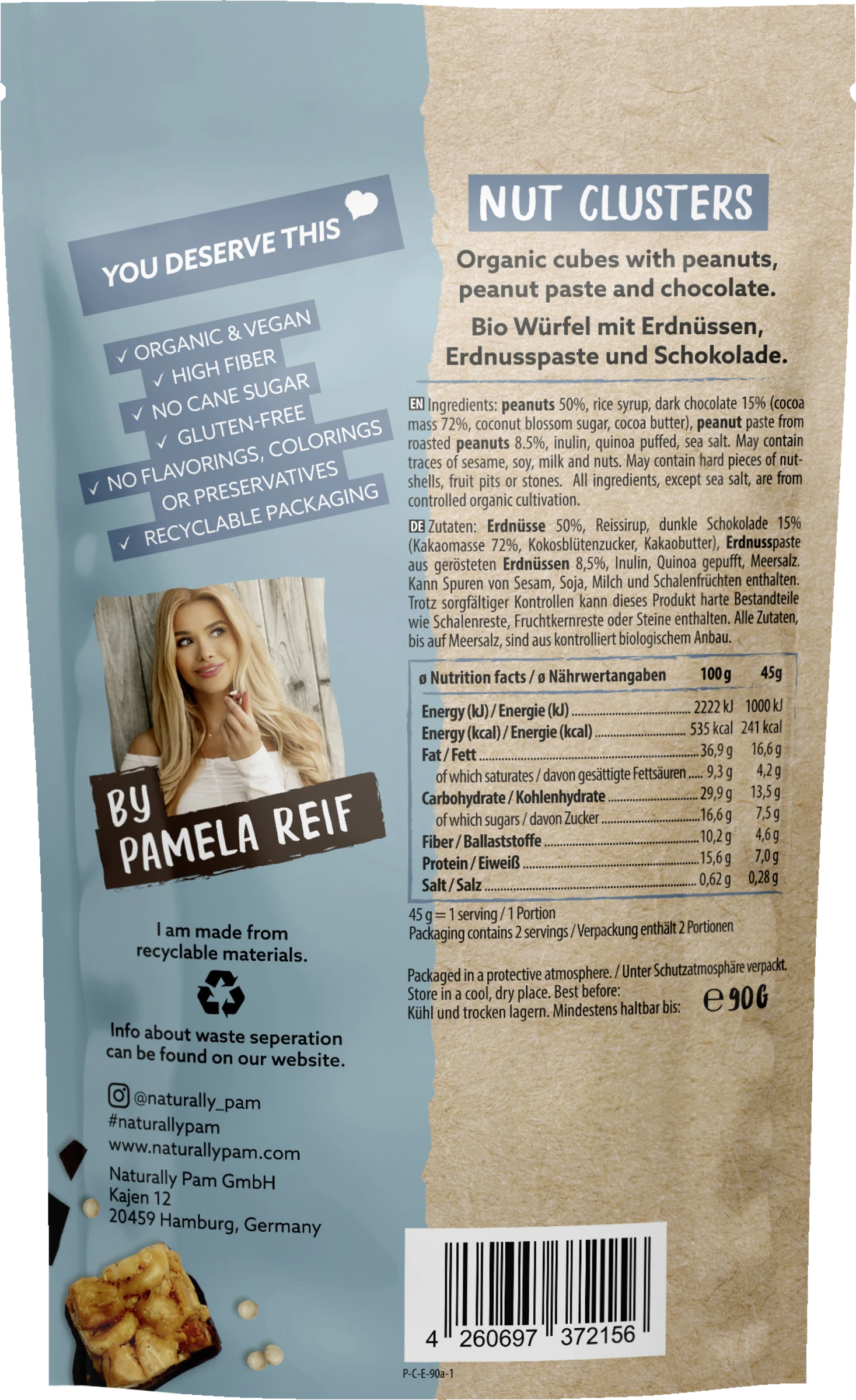 Naturally PAM Bio Nut Clusters Peanut Choco 4 Naturally PAM Bio Nut Clusters Peanut Choco – Bild 2