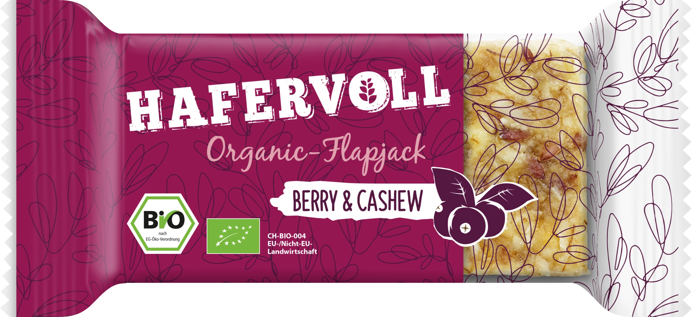 HAFERVOLL Organic Flapjack Berry & Cashew 3 HAFERVOLL Organic Flapjack Berry & Cashew