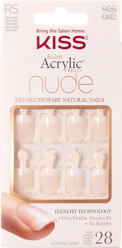 KISS Salon Acrylic Nude French Nails Selbstklebende Fingernägel Breathtaking