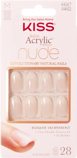 KISS Salon Acrylic Nude French Nails Selbstklebende Fingernägel Graceful