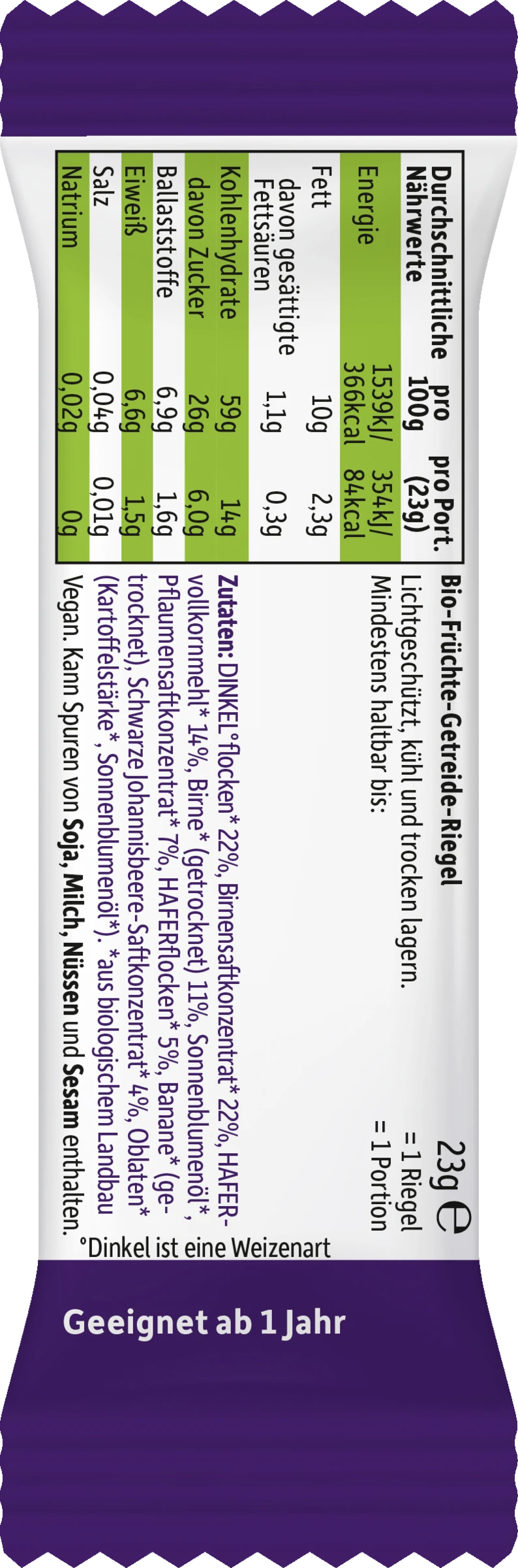 Erdbär Bio Freche Freunde Birne, Pflaume & Schwarze Johannisbeere Riegel 4 Erdbär Bio Freche Freunde Birne, Pflaume & Schwarze Johannisbeere Riegel – Bild 2