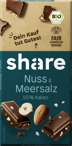 Share Bio Schokoladentafel Nuss & Meersalz