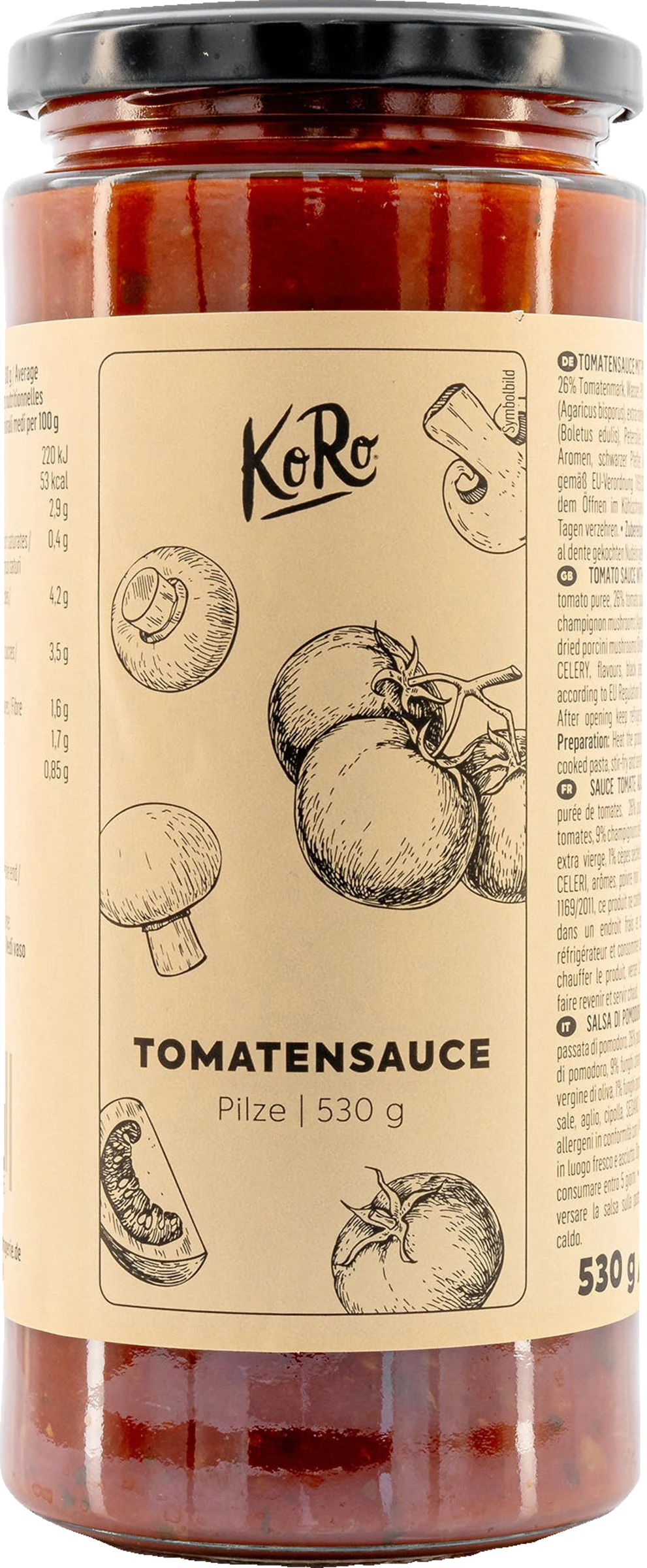 KoRo Tomatensoße Mit Pilzen 3 KoRo Tomatensoße Mit Pilzen