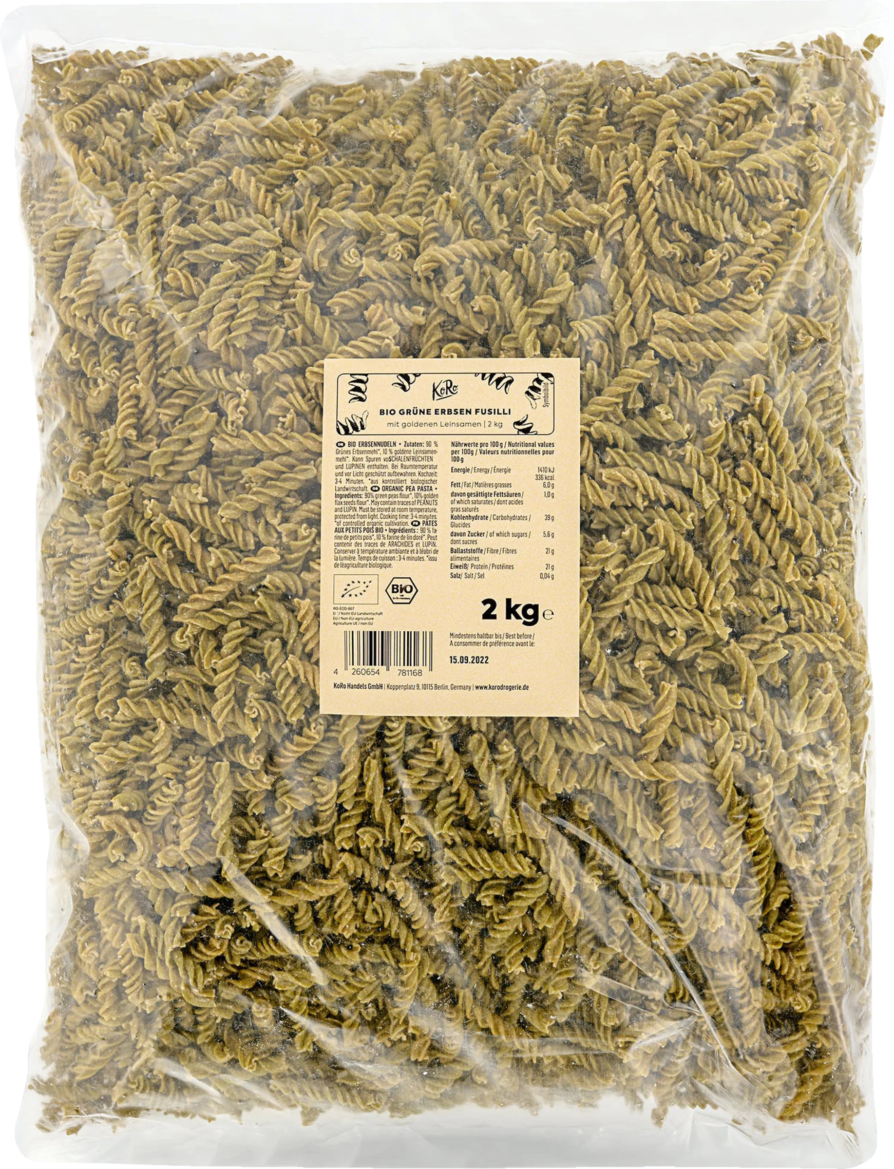 KoRo Bio Fusilli Aus Grünen Erbsen 3 KoRo Bio Fusilli Aus Grünen Erbsen