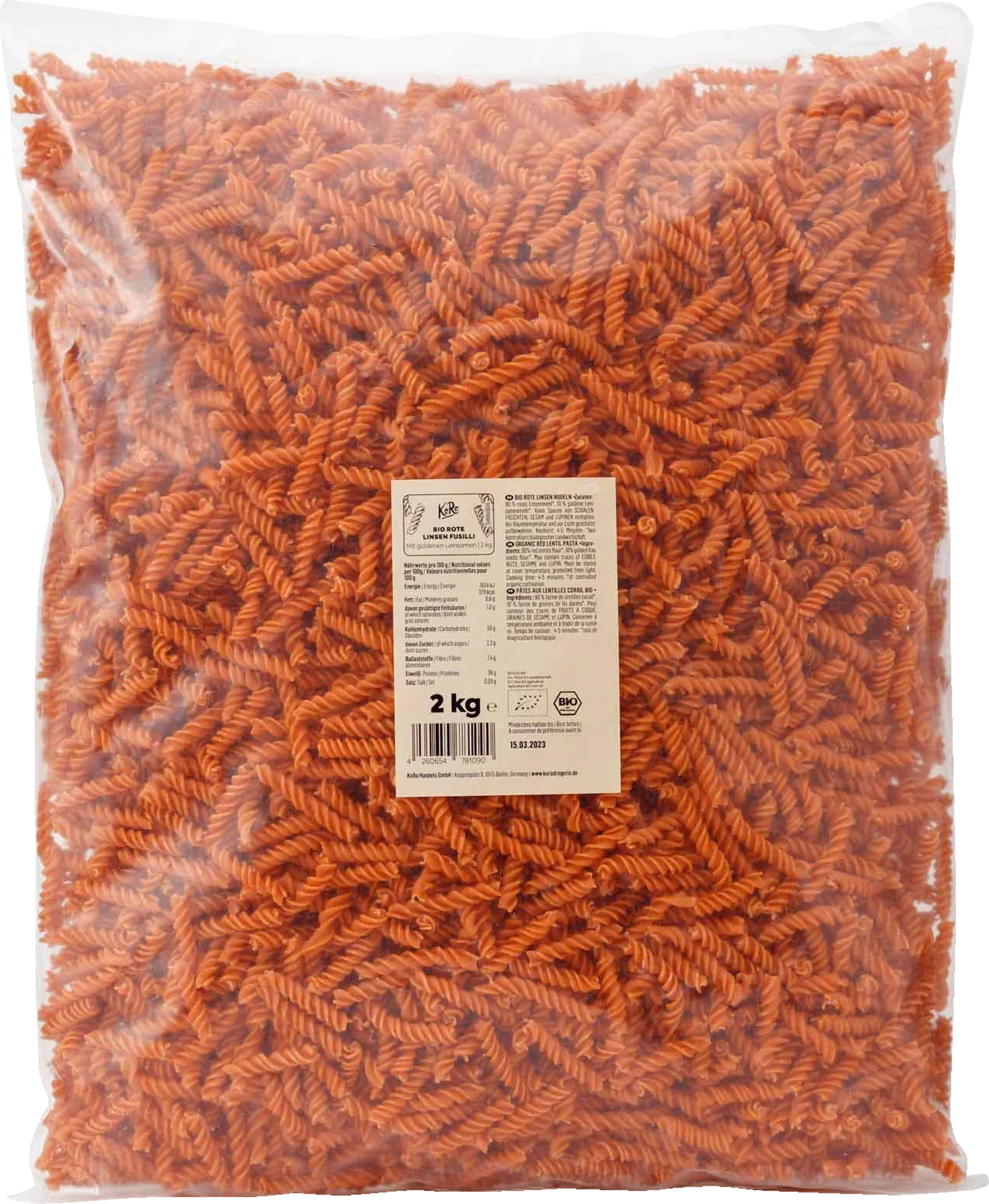 KoRo Bio Fusilli Aus Roten Linsen 3 KoRo Bio Fusilli Aus Roten Linsen