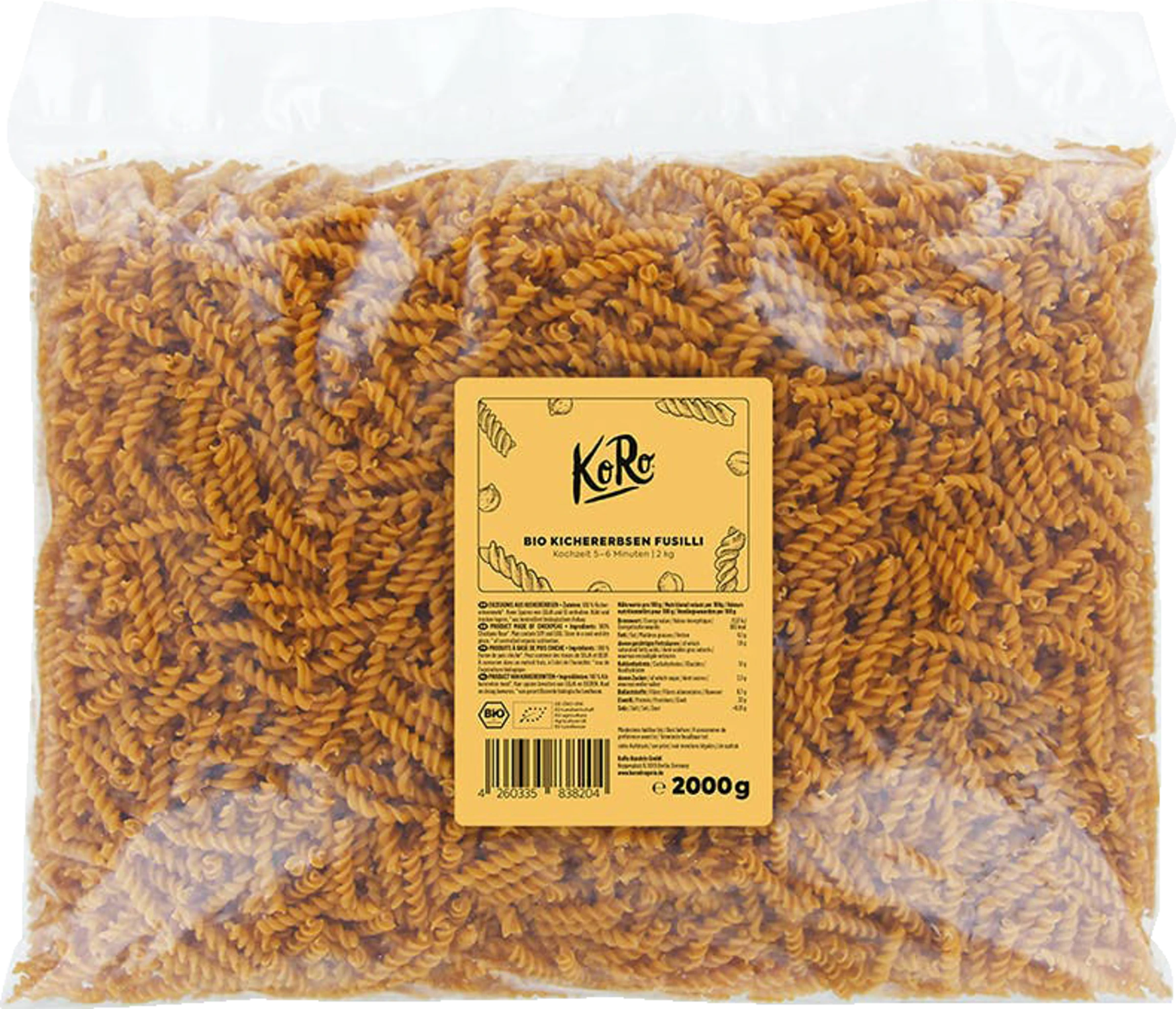 KoRo Bio Fusilli Aus Kichererbsen 3 KoRo Bio Fusilli Aus Kichererbsen