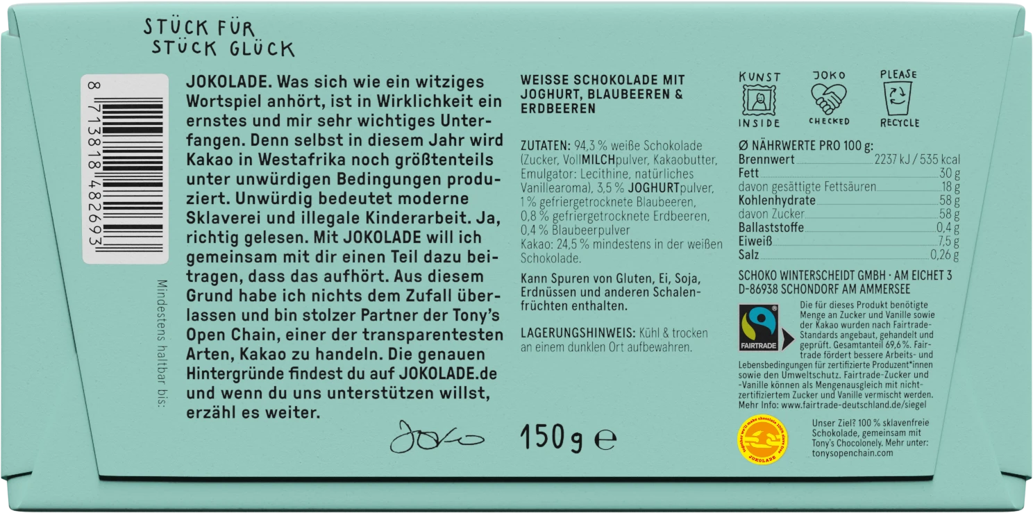 JOKOLADE YOUKOLADE Weisse Schokolade 4 JOKOLADE YOUKOLADE Weisse Schokolade – Bild 2